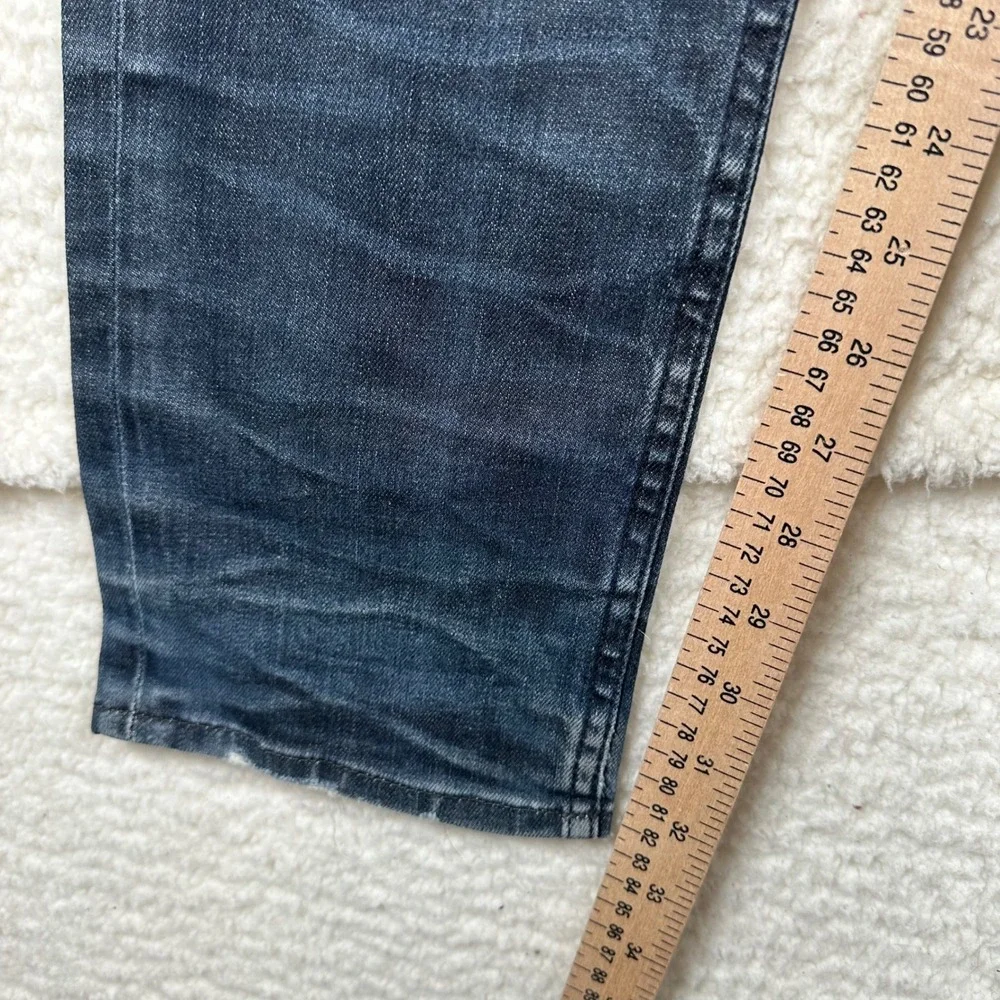 Hudson Blake Slim Straight Mens Distressed Dark Wash Jeans 31x32 Blue M275DND